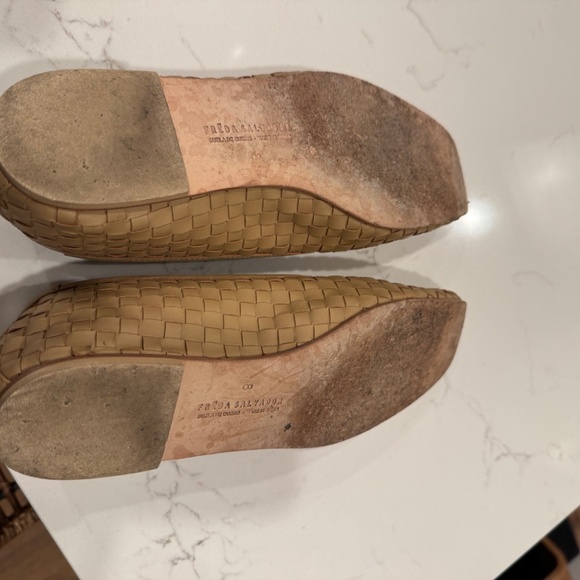 Freda Salvador Jada Square Toe Ballet Flats in Latte Closed Woven Calf Size 8 - Picture 6 of 11